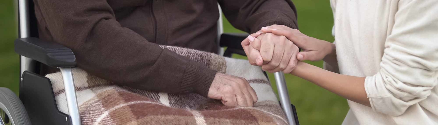 homecare for veterns woman holding hand